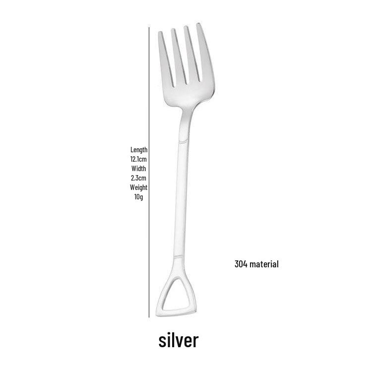 304 Stainless Steel Shovel and Rake Dessert Spoon Set for Kids