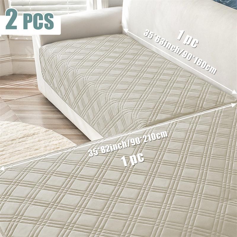 

2 шт./комплект Однотонные чехлы для дивана, сидений для домашних животных и детей, стеганые чехлы для матраса собачьей лежанки, противоскользящие угловые чехлы для дивана L-образной формы, гостиная Sofa mat Cover