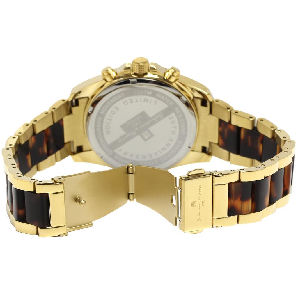 Salvatore Marra Chronograph Acetate Combination 20th Anniversary Limited Brand Watch Gold Brown [Salvatore Marra] Men's Watch, Strap, Edition,