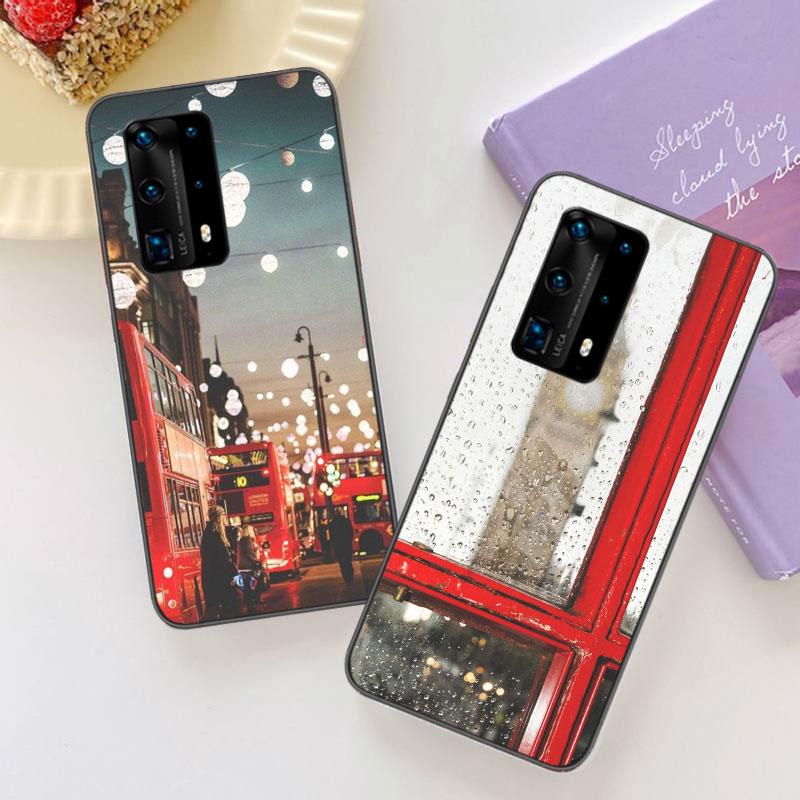 london bus england telephone Soft Clear Phone Case For Huawei P30 Lite P10 P20 P40 P50 Pro Mate 40 Pro 30 20 10 Lite Cover Silic