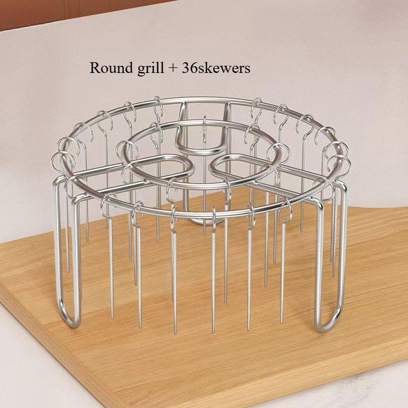 1Set Stainless Steel Grill &Skewers,24/36/48 Pcs Needle,BBQ Set, Air Fryer,Oven,Grill,Skewers,grill Accesories Kitchen Tools