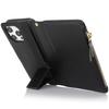 XL-001 For iPhone 15 Pro Case Zipper Pocket Wristband Stand Leather Phone Cover