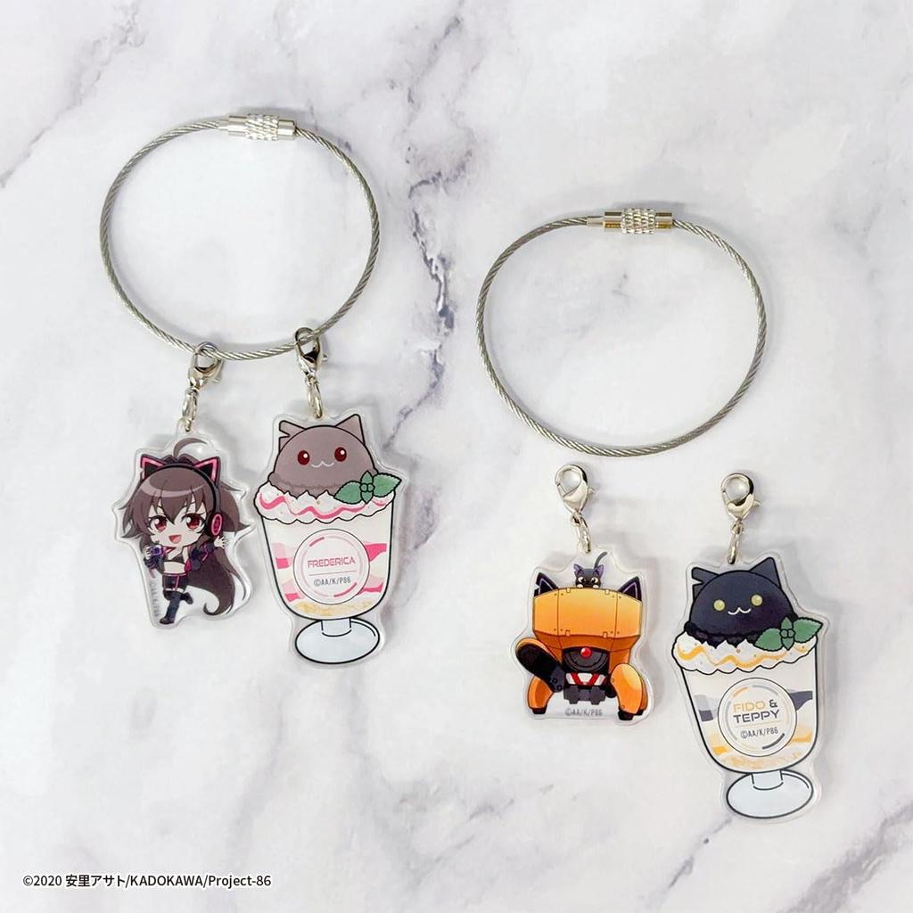 TV Anime Eighty x COLLABOCAFEHONPO BLANC 2025 Trading Chibi Character Acrylic Wire Box of 5 "86 Six" Charms,