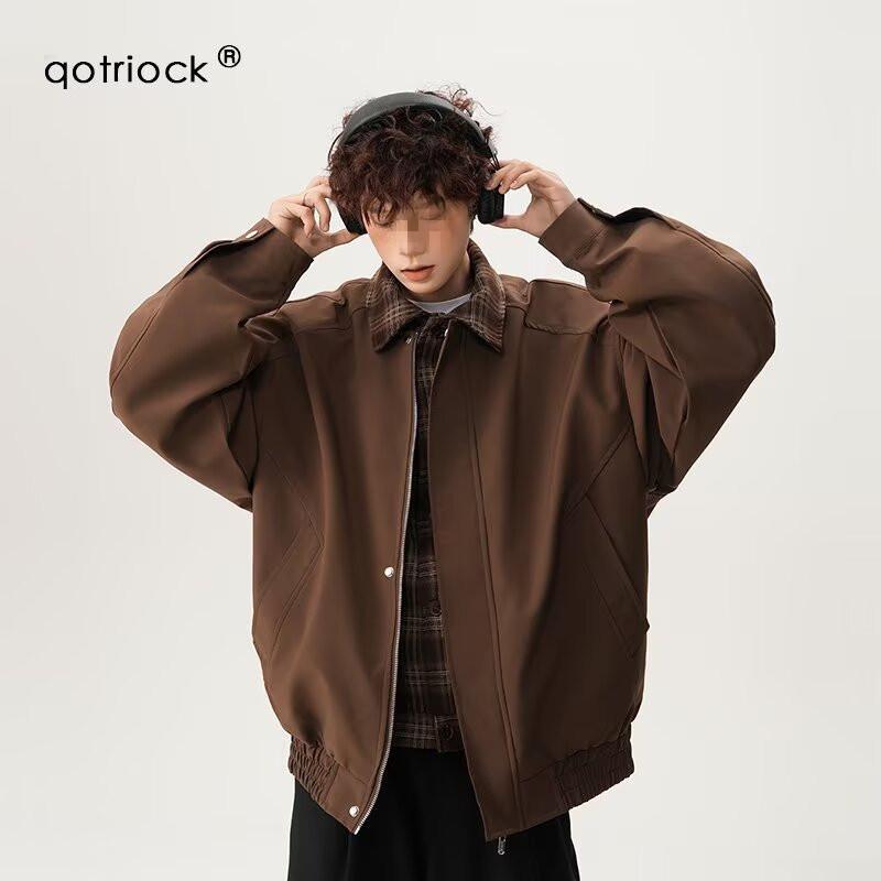 Men's Retro Plaid Maillard Splice Two-Piece Jacket - Casual and Versatile Fall Outerwear