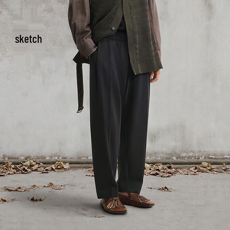 Suxie Men's 2025 Spring Loose Straight-Leg Knitted Casual Pants 9P1E11290