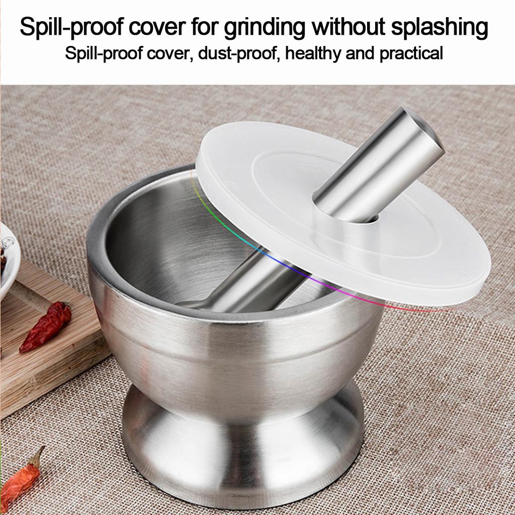 Stainless For Crushing Efficiently Durable Stone Pounding Jar Crushing Garlic Pestle Stainless Kitchen Ingredients