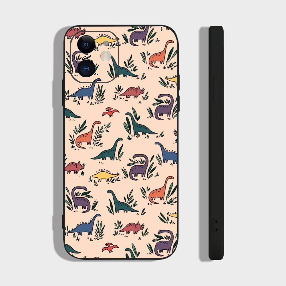 Cute Pattern For IPhone 13,17,11,12,16,14,15,Plus,Pro Max Soft Silicone Black Phone Case