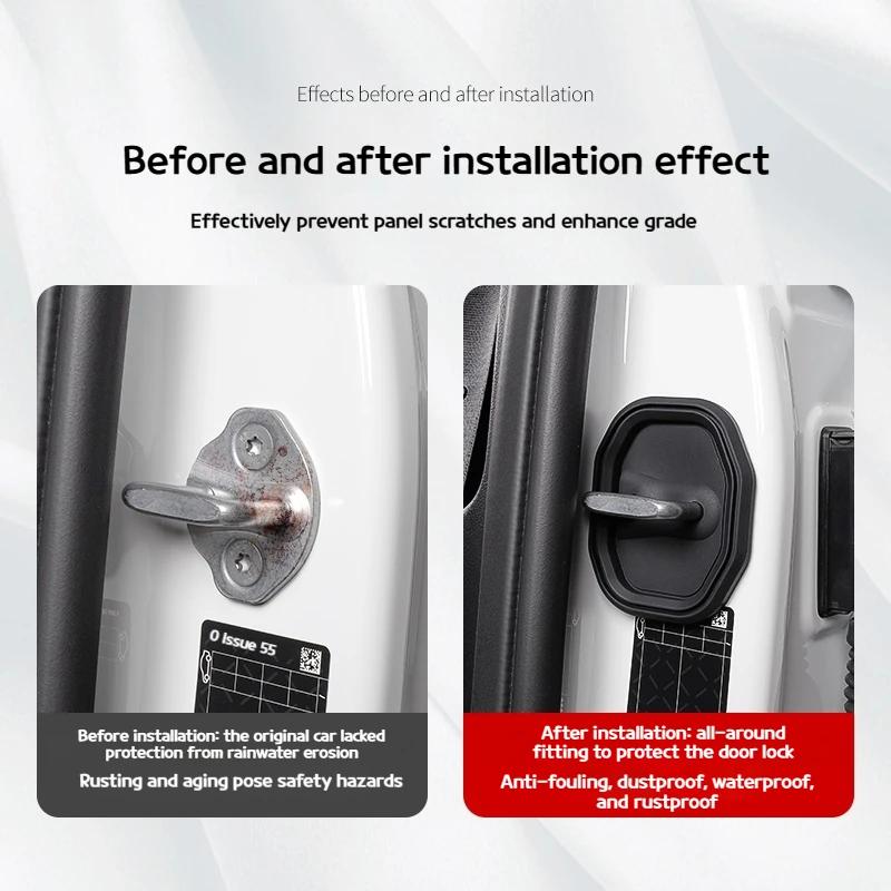 For BMW X3 G45 2025 Door Lock Covers Shock-absorbing Protective Sleeves Anti-collision Stickers Automotive Interior Accessories