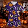 Women's Halloween Print Scrub Top V-Neck with Pockets Comfortable Fit for Work and Costume