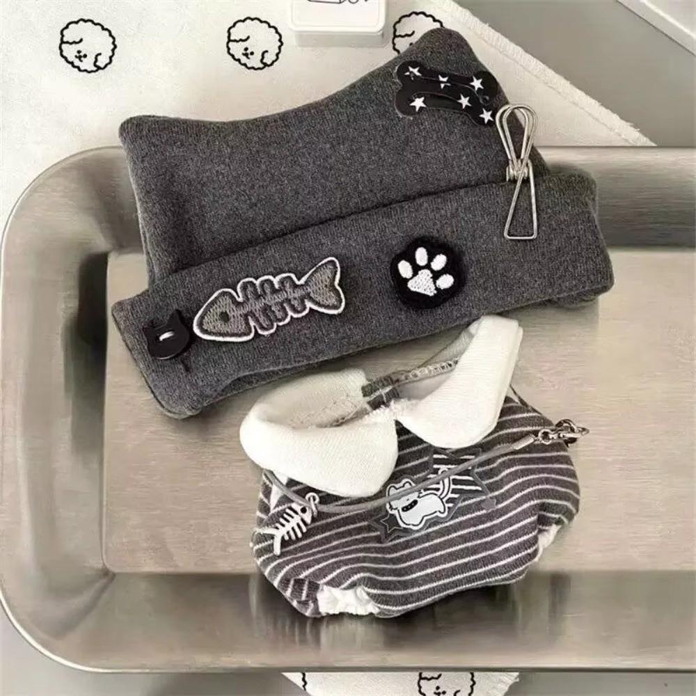 Black And White Cotton Doll Clothes Set 10/20cm Doll Replacement Clothes For Doll Replacement