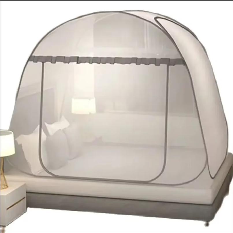 Einfache Jurte Moskitonetz Tragbare Camping Zelt Einzel Doppelbett Baldachin Für Erwachsene Faltbare Etagen Mesh Net Atmungsaktive Moskito Net