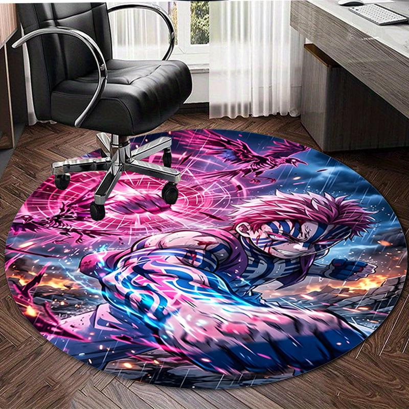 1pc Akaza  Print Round Carpet Chair Round Carpet Suitable for Bedroom Living Room Home Decorative Carpet