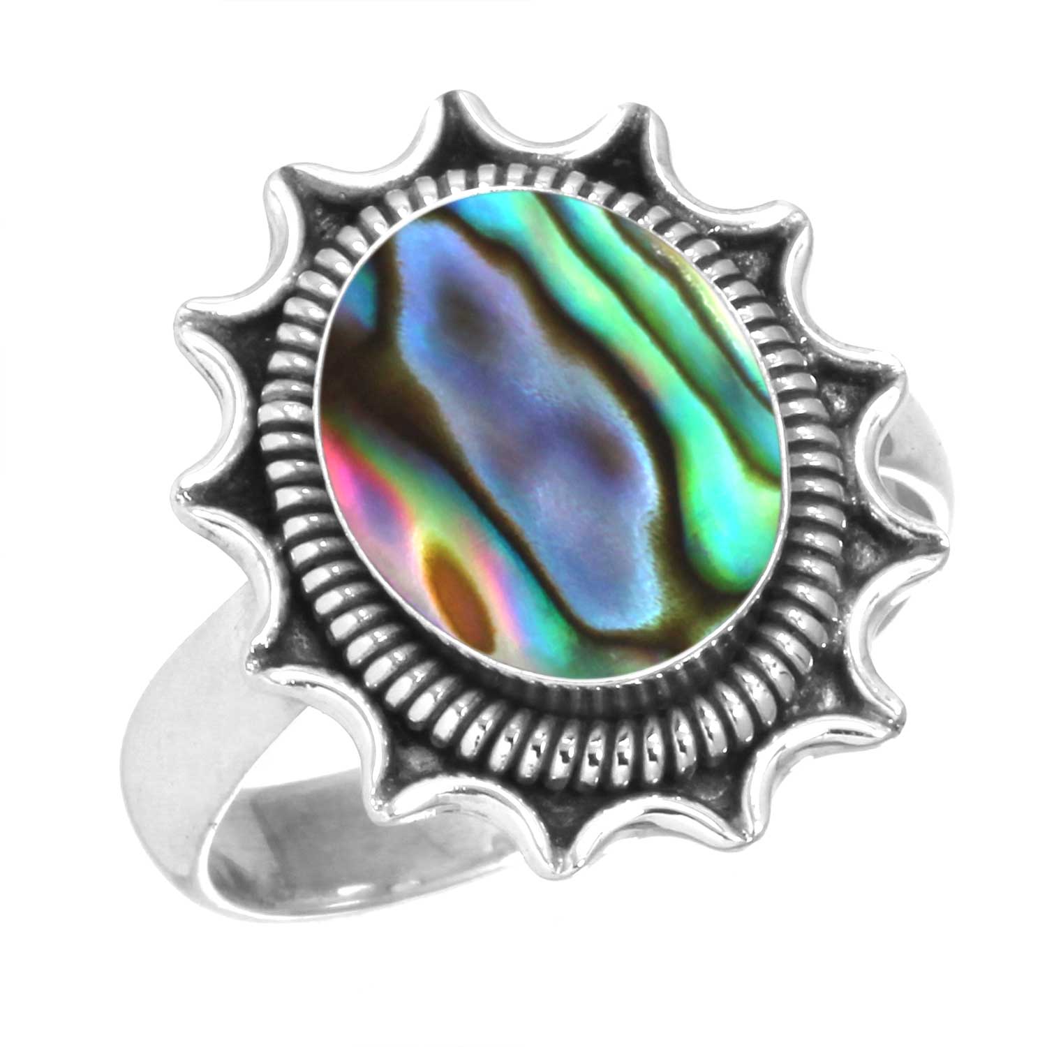 

Кольцо из стерлингового серебра 925 пробы, женское украшение ручной работы с драгоценными камнями, рождественский подарок, аквамариновый халцедон, ракушка-ушка, синий солнечный камень, лабрадорит, пренит, костюм 6.5