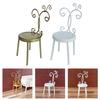 1/12 Scale Miniature Iron Back Chair Antique Design Alloy Dollhouse Furniture For Dollhouse Display And Collection