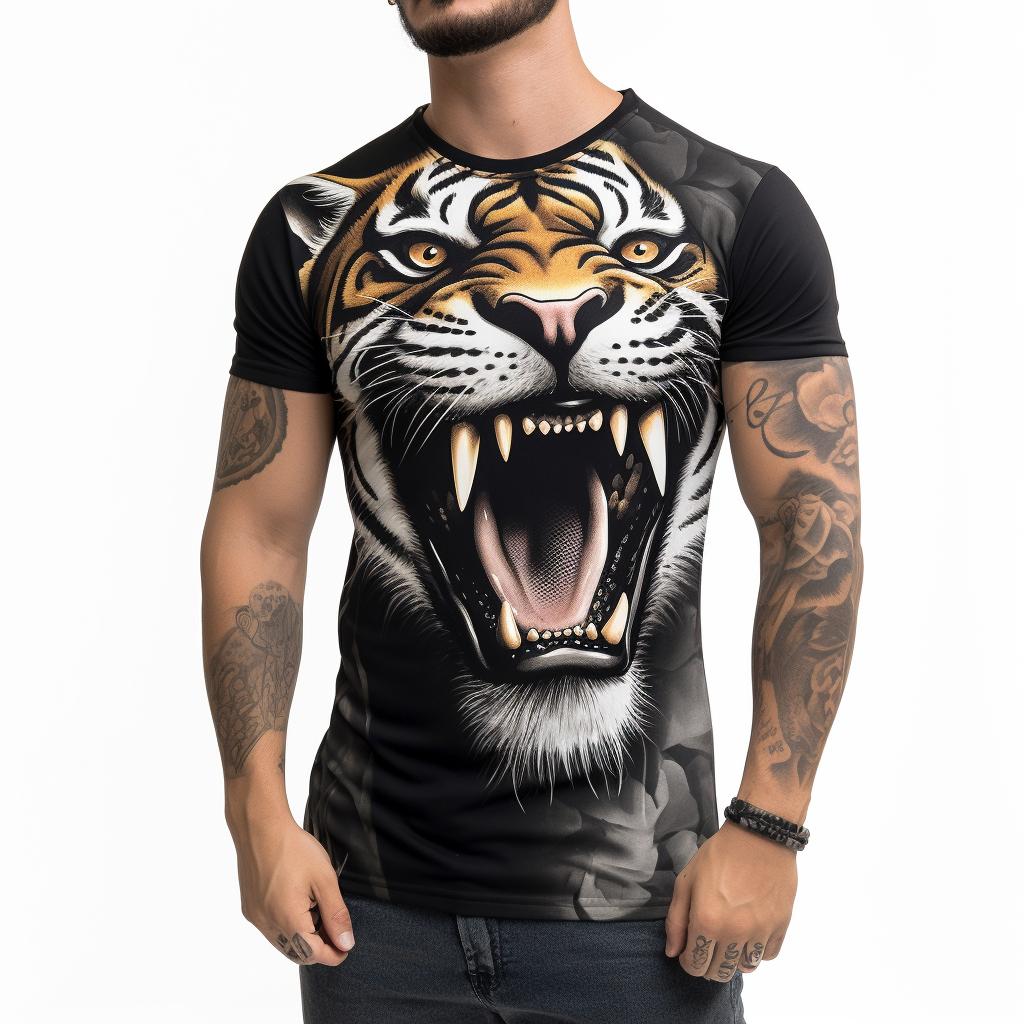 Letní móda Cool Tiger Trička s grafikou Muži Neformální Zábava Potištěné topy s kulatým výstřihem Trend Oversized Tričko s krátkým rukávem Streetwear