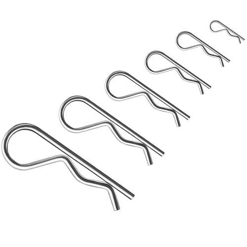 LOYELEY R-Pins, Snap Pins, 100-Piece Set, Snap Pins, Cotter Pins, Split Pins, Clip Pins, R-Shaped Spring Pins, Beta Pins, Body Clips, Beta Pins for Ma