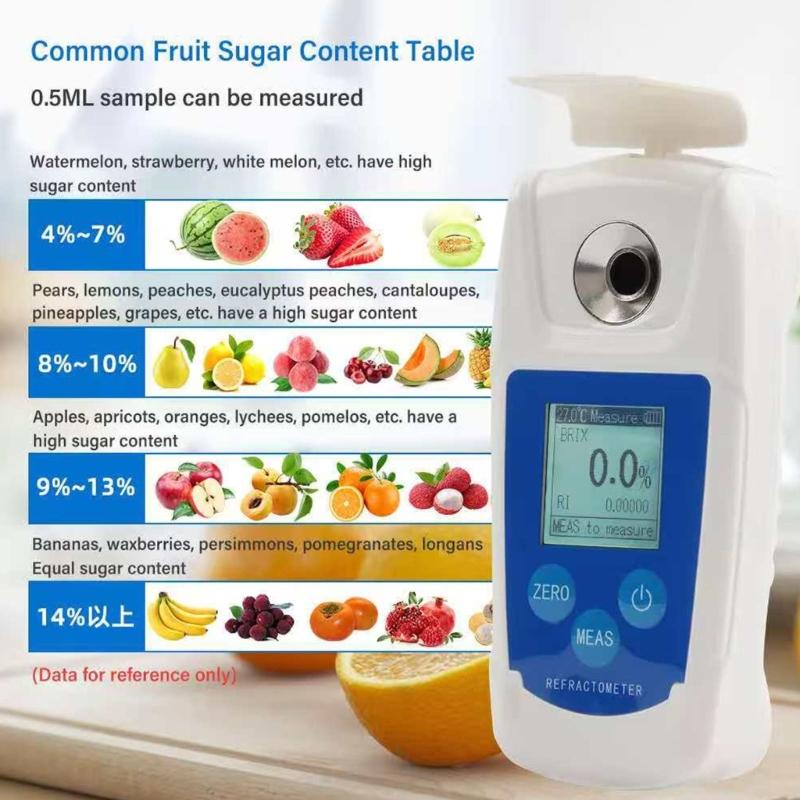 Sugar Refractometer Sugar Meter Battery Operated for Precise Sugar Content Analysis in Food Beverage and Coffee