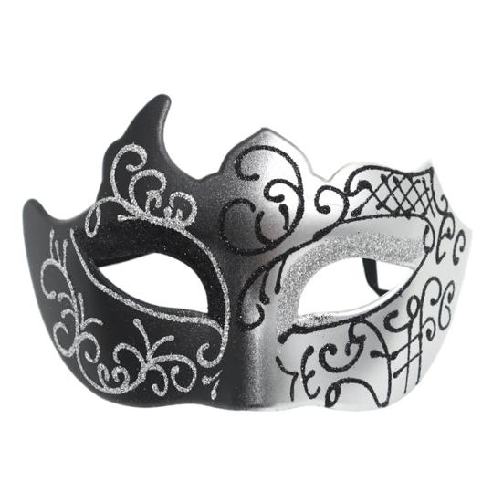 Men Half Face Mask with Elastic Band Vintage Glitter Half Face Guard Eye Mask Halloween Costume Masquerade Party Stage Performance Accessories