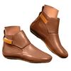 Women's Short Shoes Fashion Casual Flat Solid Color Leather Outerwear Ankle Boots Flat Boots for Women Toe