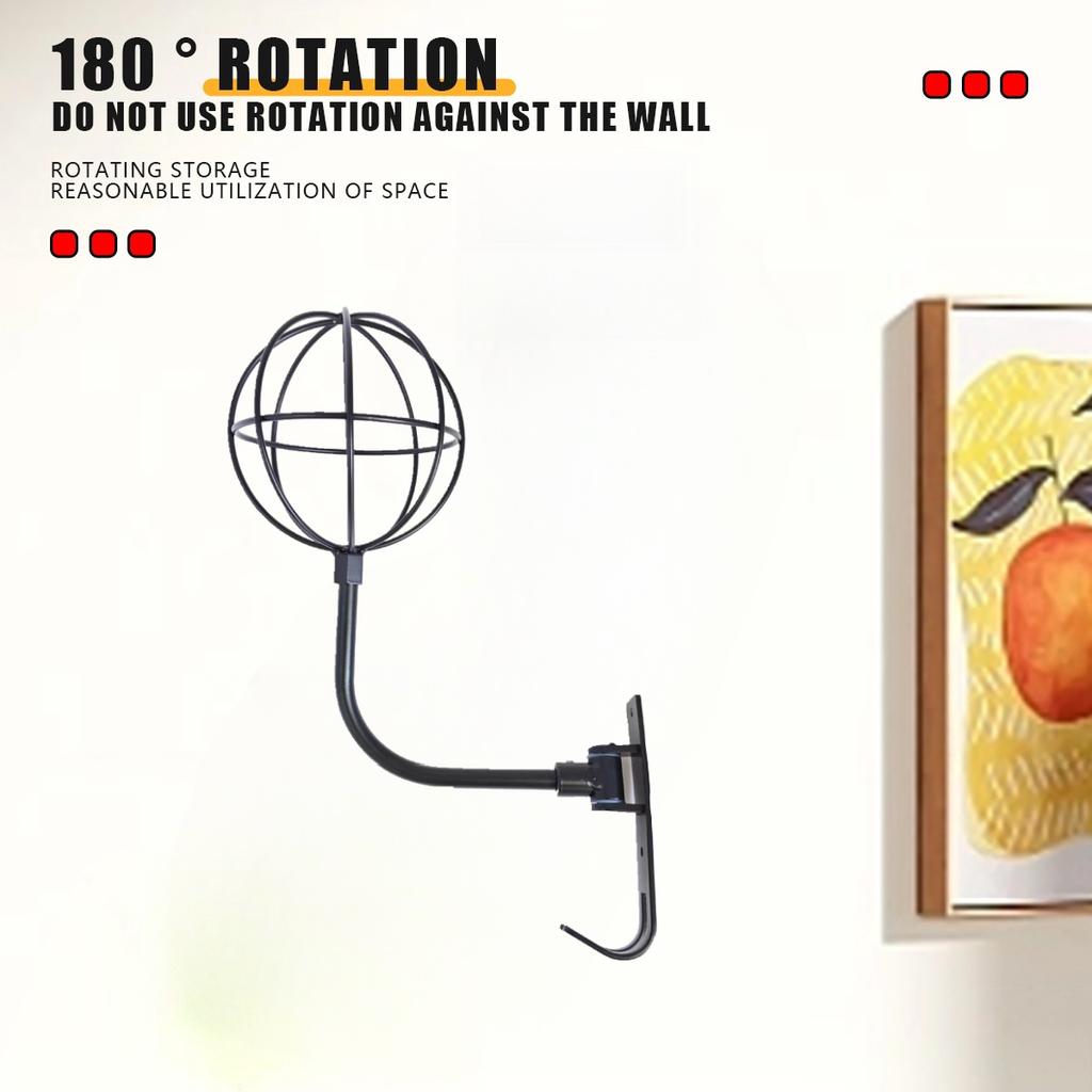 1PC Wall Mounted Helmet Holder Stainless Steel 180° Rotation Motorcycle Rack with Double Hook Bike Helmet for Bicycle Helmets
