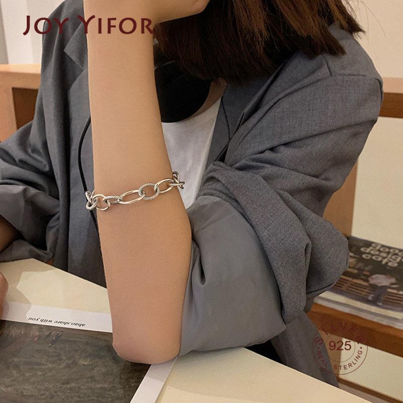 Xiaomi Minimalist 925 Sterling Silver Thick Chain Bracelets For Women New Fashion Vintage Punk Hiphop Party Jewelry Gifts