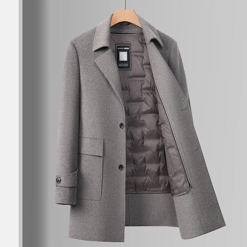 Firstview Men's Detachable Down-Lined Wool Blend Overcoat FV25D1772