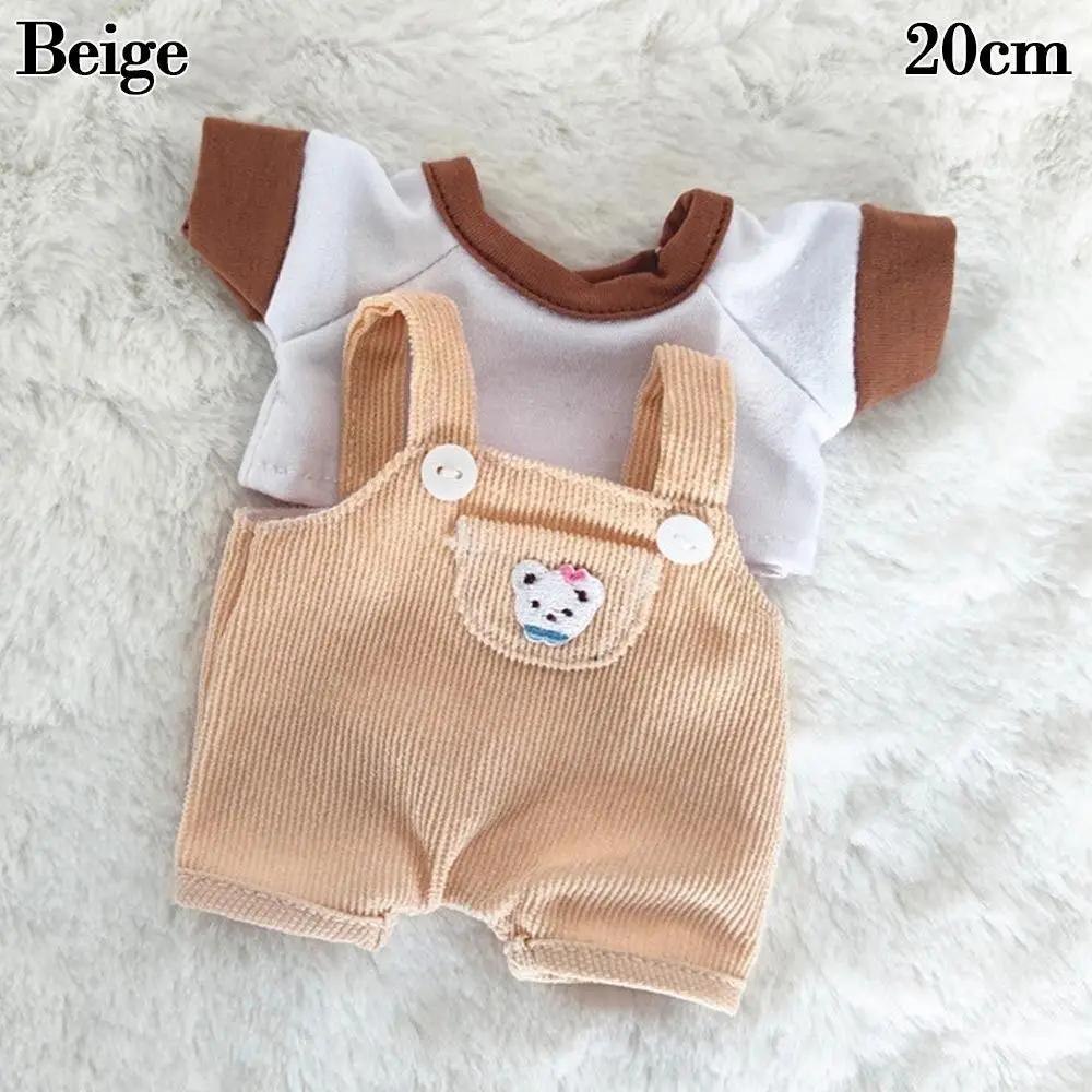15Cm/20Cm For Doll Clothes Fashion T-Shirt Pants Doll Overalls Suit Casual Wears Jeans Overalls For 1/12 Dolls Accessories