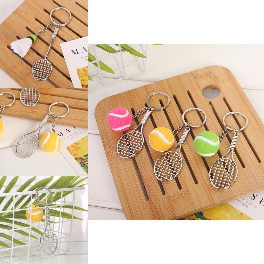New Badminton Tennis Keychain Alloy Pendant Sports Souvenir
