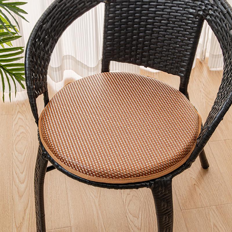 Non-slip Washable Ice Silk Rattan Round Seat Cushion for Dining Chair