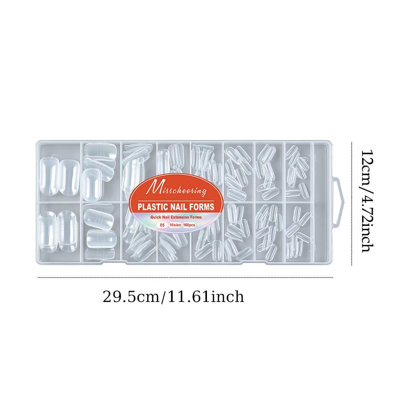 160Pcs/Box Curved Stiletto Nail Dual Form Full Cover Molds For 3D Cat'S Claw Sculptural Acrylic Nail Extension