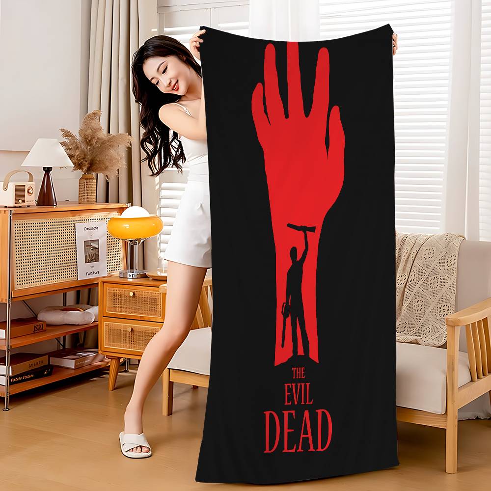 T-La E-Evil Dead Anime Asciugamano da Spiaggia Morbido Assorbente Panno per Lavaggio Regali per Bambini Viaggio Campeggio Palestra
