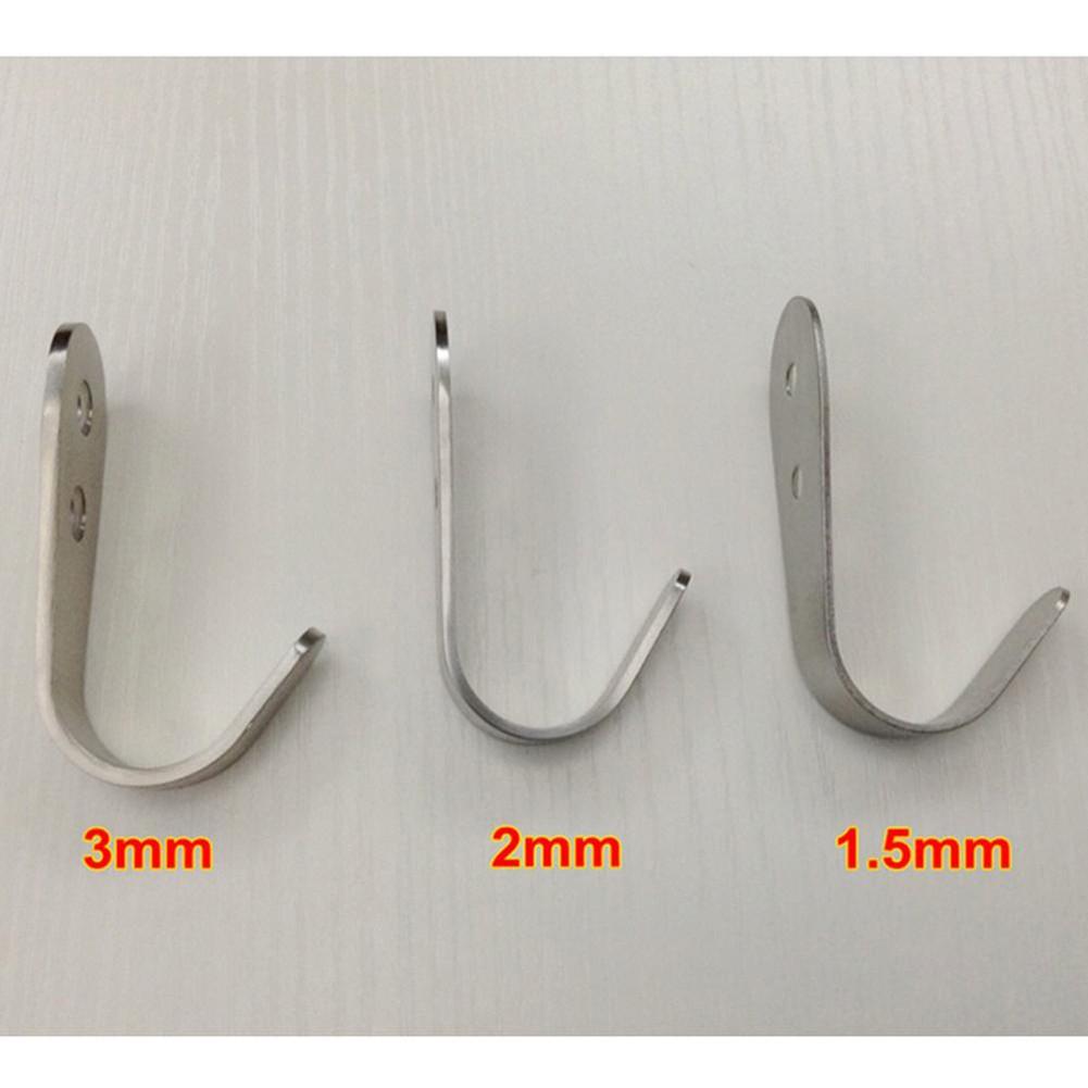 10 PCS Solid Stainless Steel Wall Mount Single Hook Heavy Duty Rustproof Coat Hanger