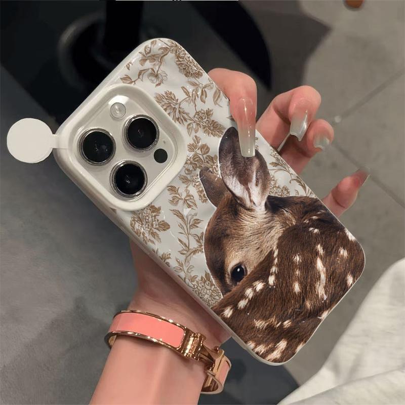 Cute Little Deer Phone Case For IPhone 11 13 12 Pro 14 16 Plus 15 Pro Max Case 17Air Case Silicone Shockproof Soft Cover Cases