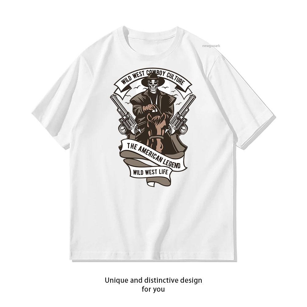 Wild West Legend cotton T shirt Unisex Adult couple streetwealtops tee Short sleev Casual S