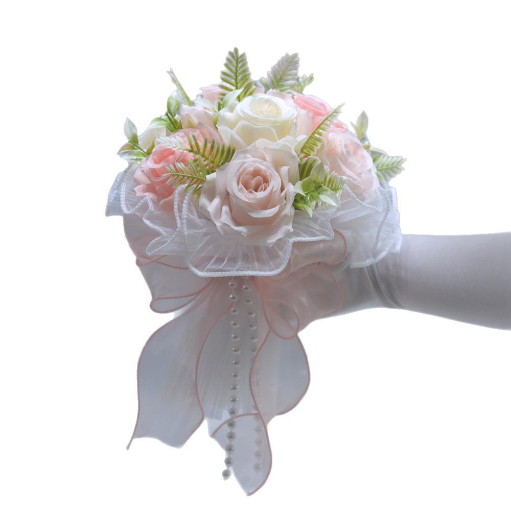 Champagne Pink Bridal Bouquet Toss Collection: Faux Flowers, Wedding Dress Photo Prop, Travel Photography, and Gift Set.