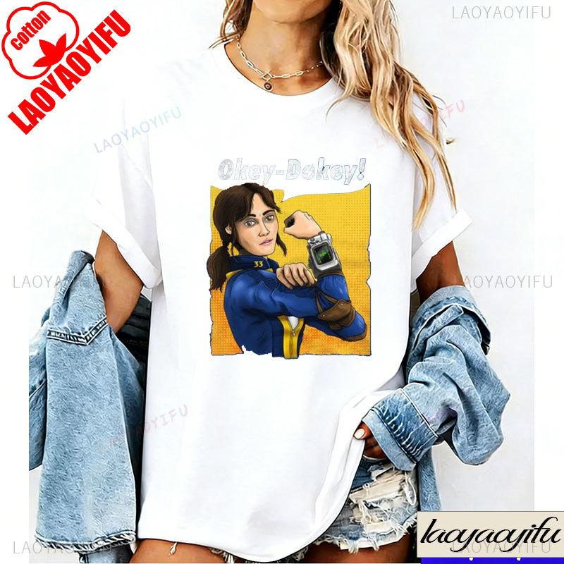 Okey Dokey TShirt Shirts for Women Vintage Clothes Harajuku TV Drama Fans Graphic T Shirts Y2k Top Cotton Tees 2026 New Shirts