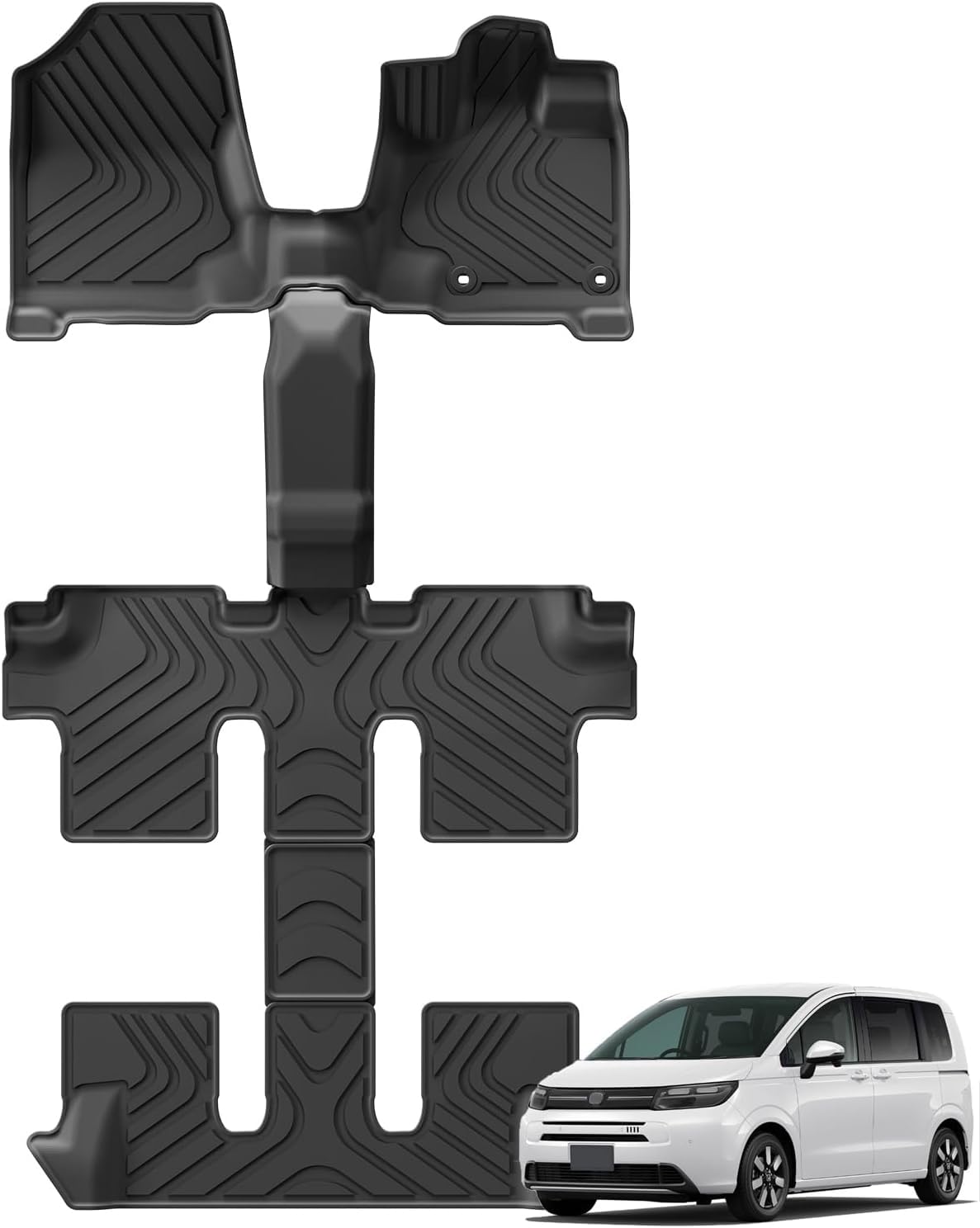 

Honda New Freed Серия GT Гибридный автомобиль Эксклюзивные 3D коврики для пола Коврики для пола второго ряда Модель серии FREED GT Июньская модель Специально разработанный 3D автомобильный коврик Водонепроницаемый чёрный