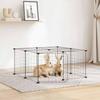 vidaXL 12 Pcs. Pet Cage with Door Black 70x70x35 Cm Steel