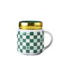 High Value J Mirror Chess Lattice Ceramic Cup Home Office Water Cup Coffee Cup Bear Mug Gift