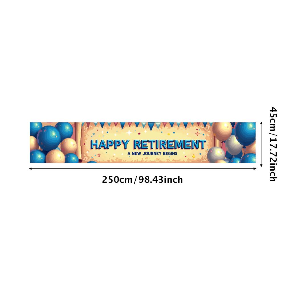 

Retirement Banner Blue Retirement Decorations Balloon Decorations Vibrant Party Banner For Coworker Retirement Party Indoor