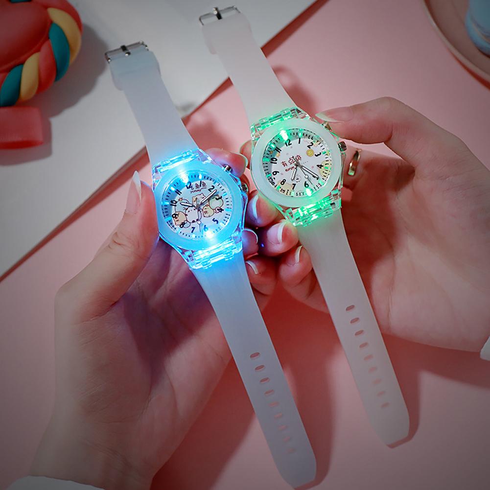 Kolip Children's Watch Cartoon Cute Translucent Luminous Silicone LED Watch