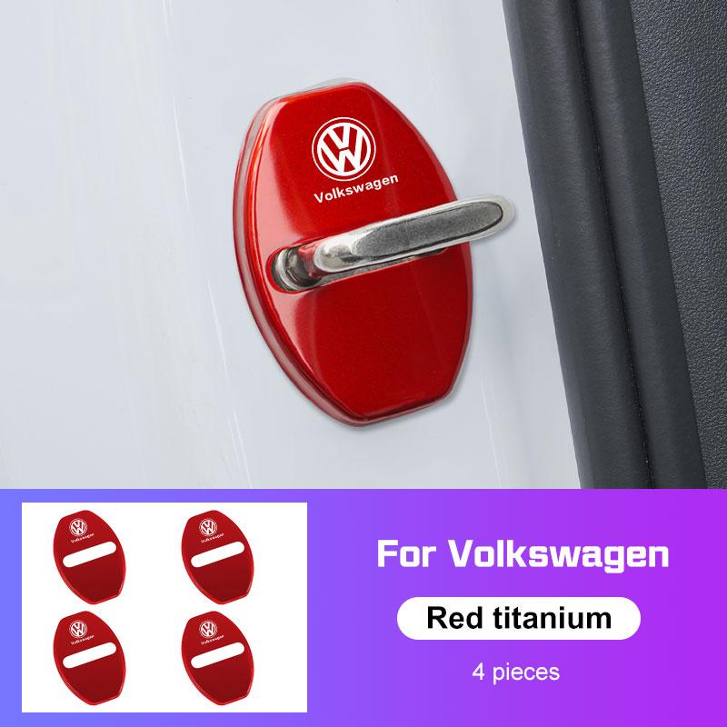 4Pcs Stainless Steel Car Door Lock Protective Cover For VW Volkswagen Golf 5 6 7 Tiguan Polo MK7 ID.3/4/6 xn4
