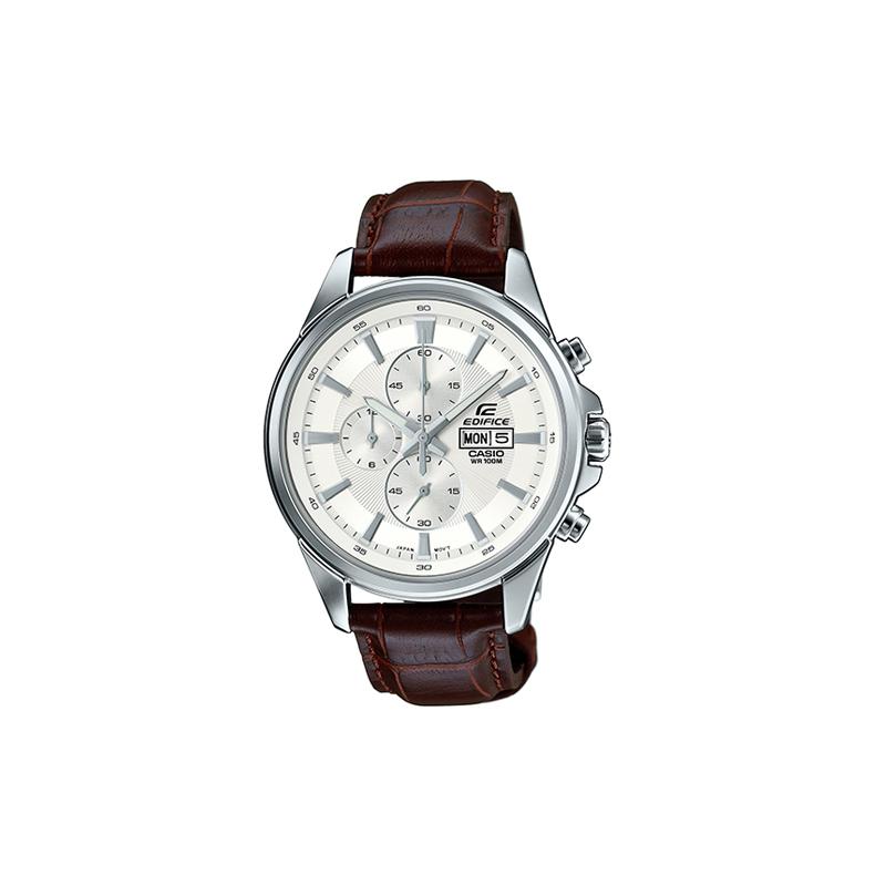

Casio EDIFICE vertical three-eye artificial sapphire mirror waterproof business quartz movement leather strap Japanese and Korean EFB-509L-7AVUPR срібний