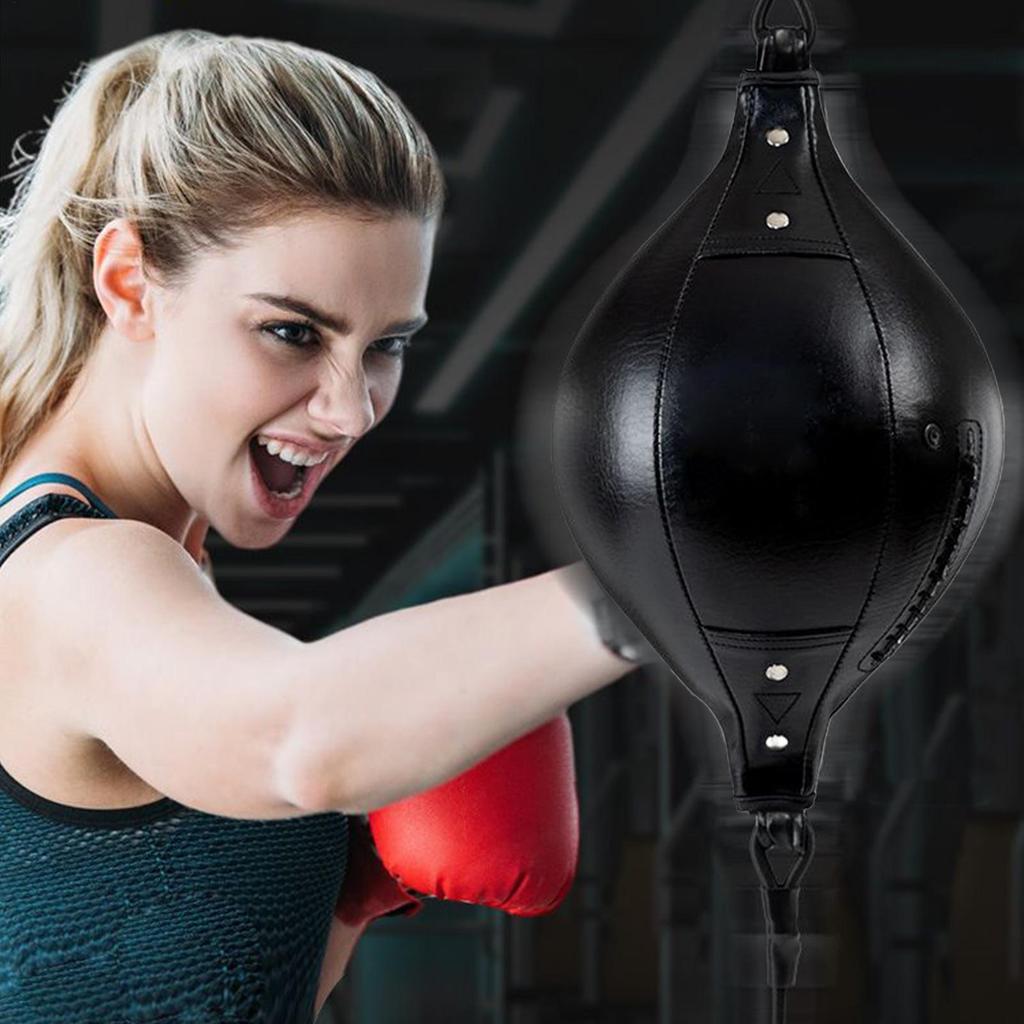 Boxing Double End Bag Flexible Punching Ball Elastic PU Leather Double End Punching Bag for Gym Fitness Coordination Core