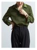 Women's Acetate Satin Long Sleeve Shirt - 2025 Spring & Autumn Petite Collection, French-Inspired High-End Design