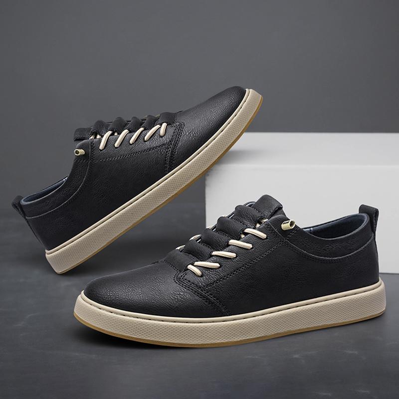 Men Casual Shoes Breathable High Quality Mens Sneakers British Style Men's Lace Up Men's Dress Shoes Genuine Leather Size 37-47