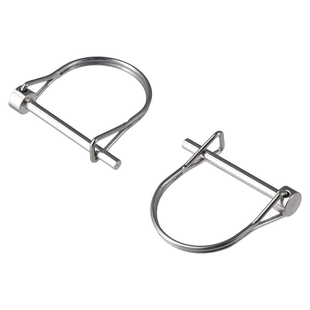 2Pcs Tiny 316 Stainless Steel Full Marine Grade 3/16" x 1.97" Spring Buckle Pin Shaft Locking Pin D-shaped Safety Coupler Pin