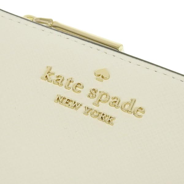 Kate Spade Women's Bifold Wallet, Compact, Outlet Brand, Leather, Ivory, Madison Small L Zip Wallet, MADISON SM LZIP WAL KH615 100% Authentic.