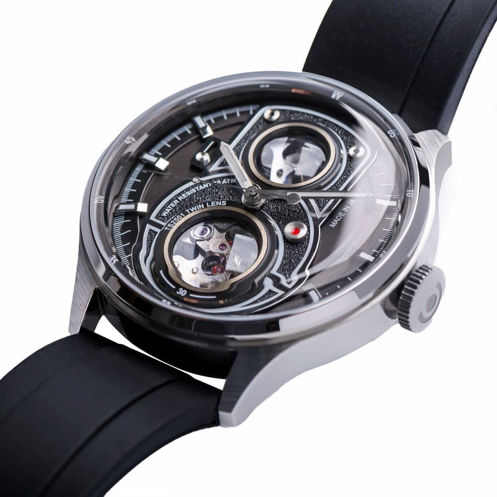 TAX Doppellinsen-Lite TS2501B Automatische Herrenuhr, Schwarz