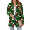 Women's Christmas Printed Lightweight Cardigan Long Sleeved Casual Loose Thin Fit With Pockets Cardigan Jacket